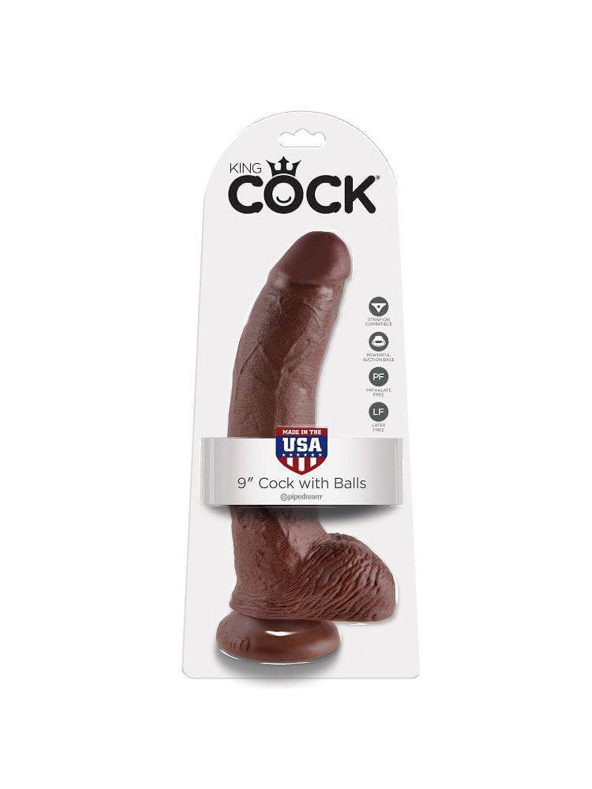 King Cock - 9 Dildo Brown with Balls 22.9 CM