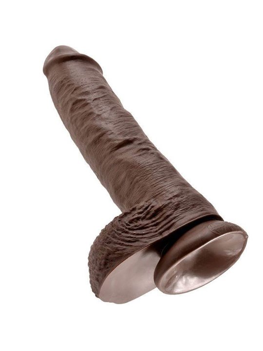 King Cock - 10 Dildo Brown with Balls 25.4 CM