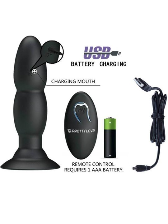 Pretty Love Plug With Vibrator And Rotation Functions By Remote Control