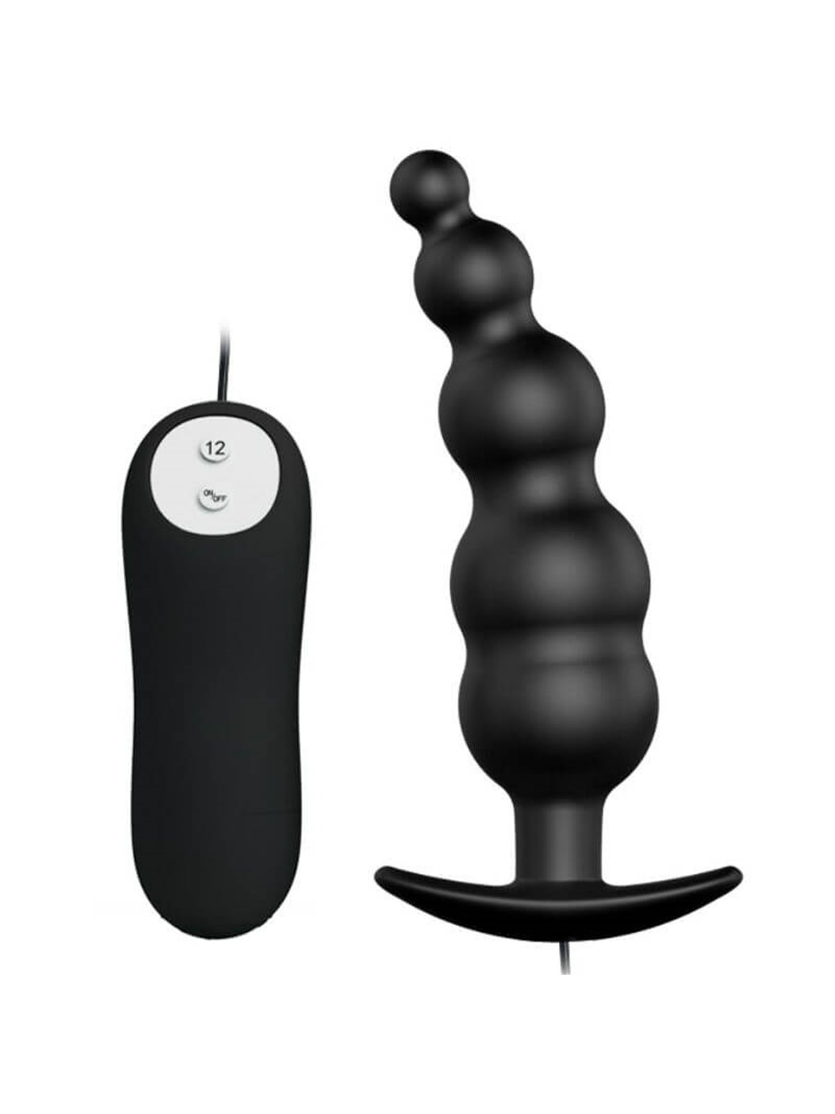 Pretty Love Bottom Silicone Ribbed Plug 12 Vibration Modes