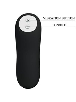 Pretty Love Bottom Silicone Ribbed Plug 12 Vibration Modes