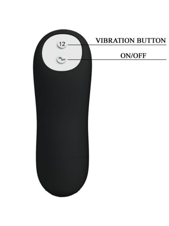 Pretty Love Bottom Silicone Ribbed Plug 12 Vibration Modes