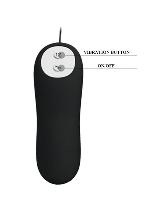 Pretty Love - Anal Plug Anchor Form Silicone 12 Vibration Modes Black