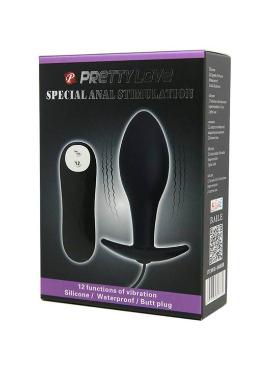 Pretty Love - Anal Plug Anchor Form Silicone 12 Vibration Modes Black