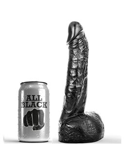 All Black - Dildo Realistico Nero con Testicoli e Ventosa 22 CM