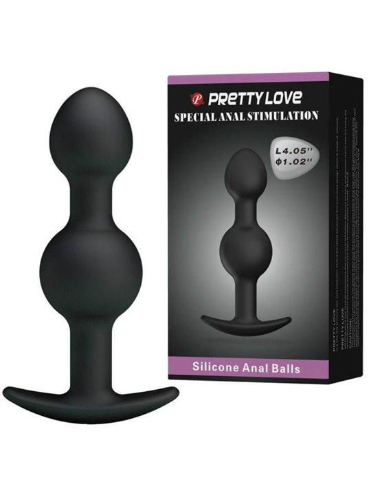 Pretty Love - Special Stimulation Silicone Anal Balls 10.3 CM Black