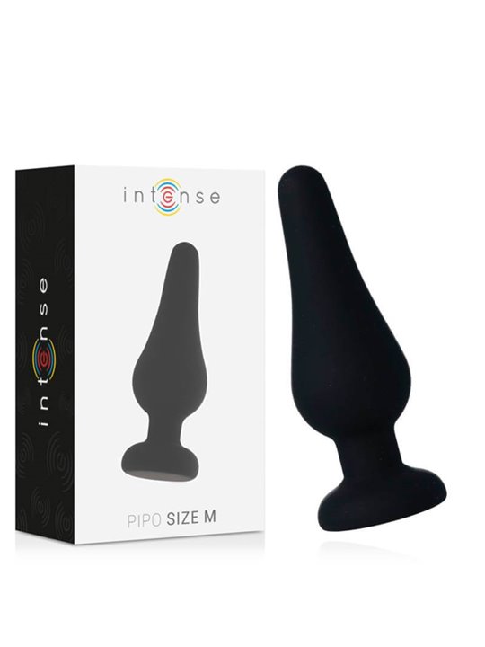 Intense - Anal Plug Pipo M Black Silicone 11 CM