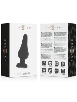 Intense - Anal Plug Pipo M Black Silicone 11 CM