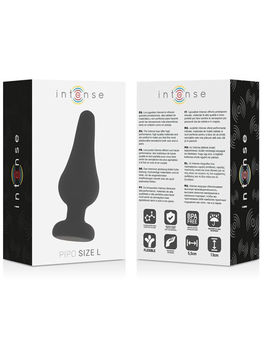 Intense Anal Plug Pipo L Silicone Black 13 CM