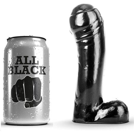 All Black - Dildo con Testicoli e Ventosa 15 CM