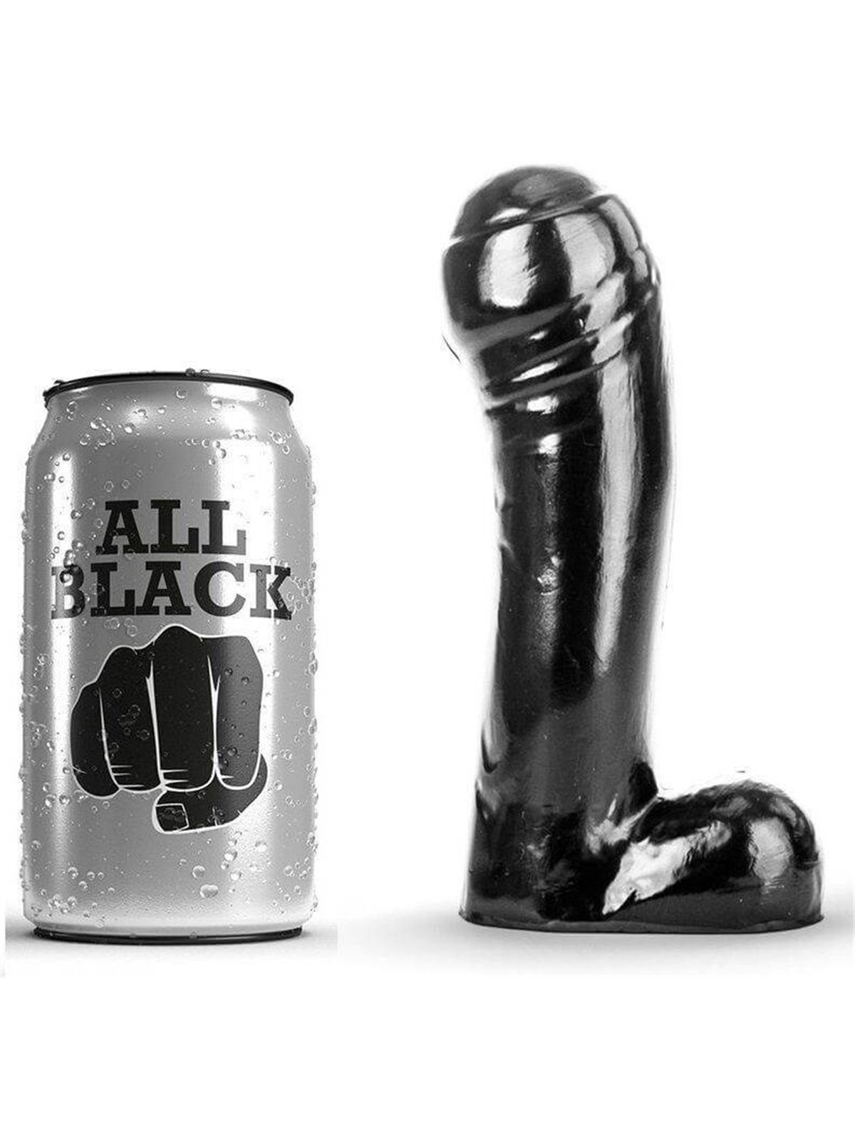 All Black - Dildo con Testicoli e Ventosa 15 CM
