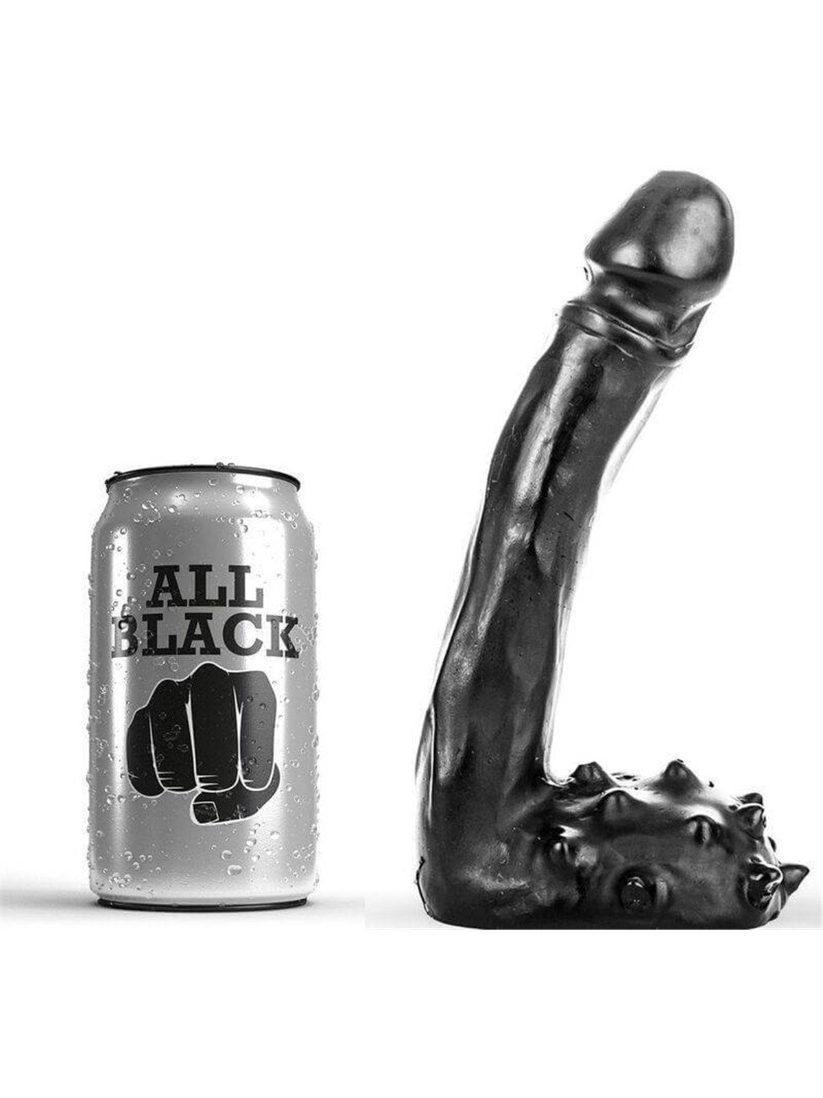 All Black - Pene Realistico con Testicoli e Ventosa 19 x 3,5 Cm