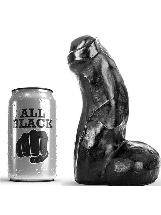 All Black - Pene Realistico con Testicoli e Ventosa 17 CM