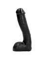 All Black - Pene Realistico a Trama Ondulata con Testicoli e Ventosa 23 CM