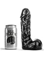 All Black - Pene Realistico con Testicoli e Ventosa 19 x 5 Cm