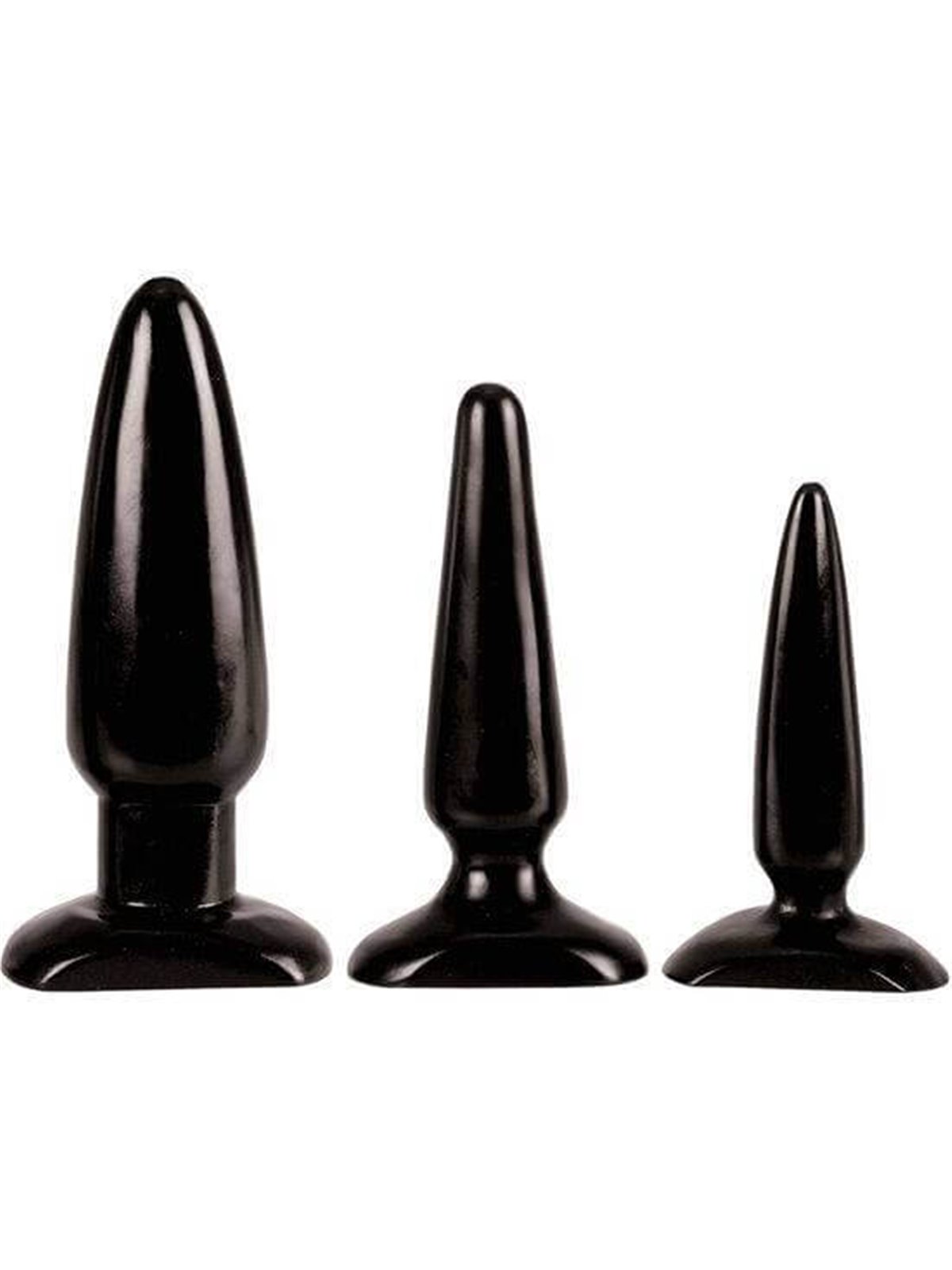 CalExotics Anal Trainer Kit - Set di 3 Plug Anali in Silicone Nero