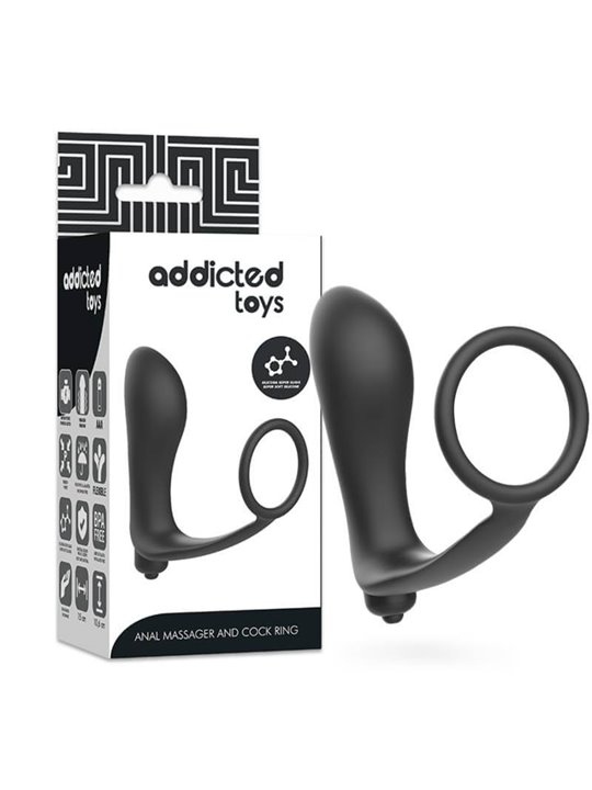Addicted Toys - Plug Anale Vibrante con Anello Fallico 10,6 CM