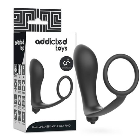 Addicted Toys - Plug Anale Vibrante con Anello Fallico 10,6 CM