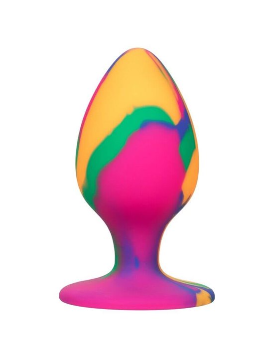 CalExotics Cheeky Tie-Dye - Plug Anale in Silicone con Base a Ventosa - L