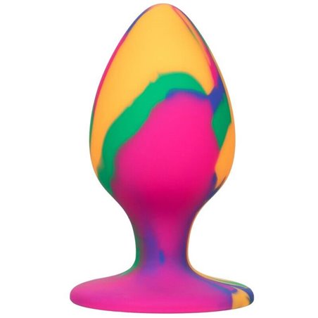 CalExotics Cheeky Tie-Dye - Plug Anale in Silicone con Base a Ventosa - L