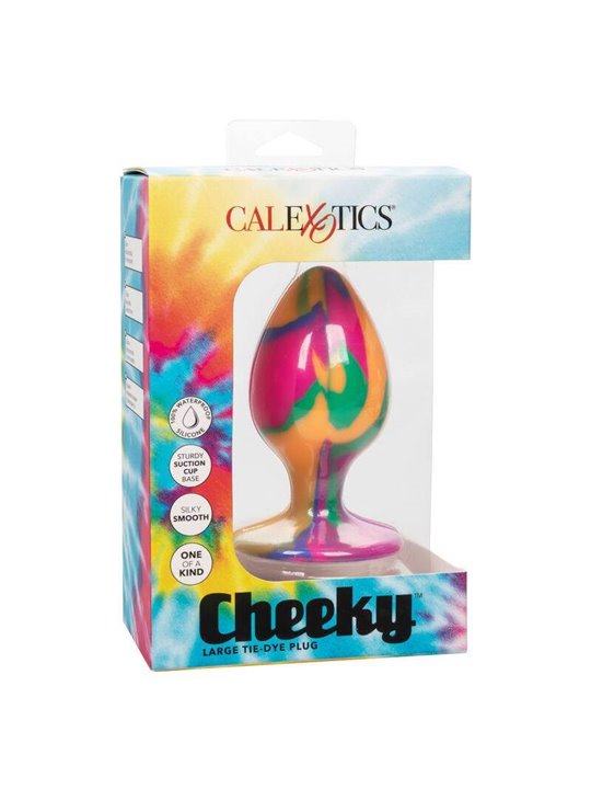 CalExotics Cheeky Tie-Dye - Plug Anale in Silicone con Base a Ventosa - L