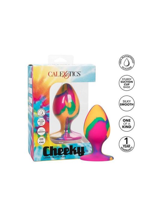 CalExotics Cheeky Tie-Dye - Plug Anale in Silicone con Base a Ventosa - L