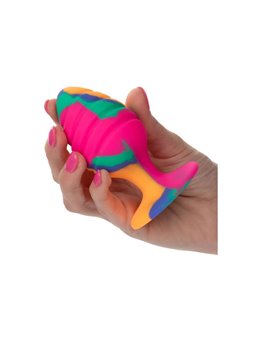 CalExotics Cheeky Swirl - Plug Anale in Silicone con Base a Ventosa - L