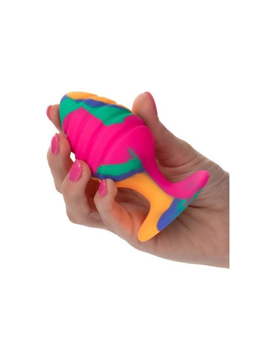 CalExotics Cheeky Swirl - Plug Anale in Silicone con Base a Ventosa - L