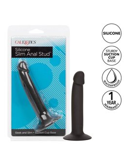 CalExotics Slim Anal Stud - Plug Anale in Silicone con Ventosa - Nero