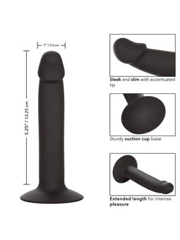 CalExotics Slim Anal Stud - Plug Anale in Silicone con Ventosa - Nero