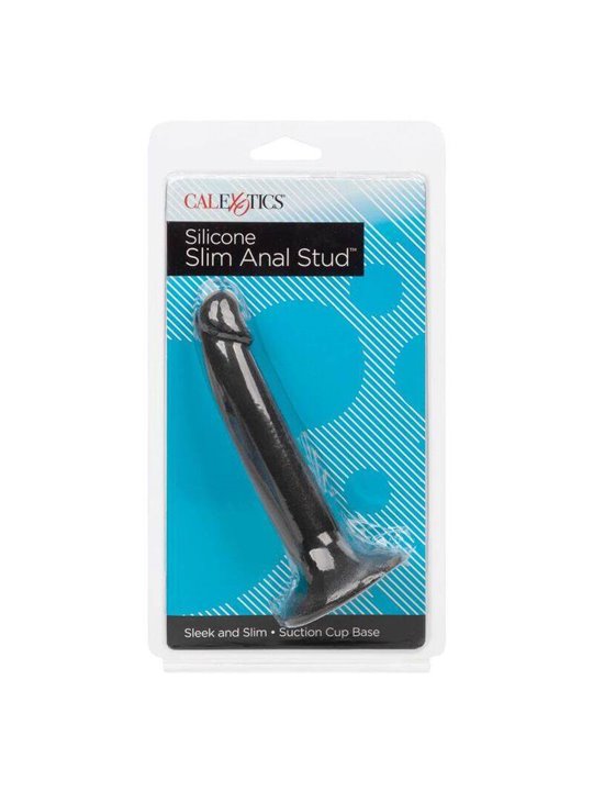 CalExotics Slim Anal Stud - Plug Anale in Silicone con Ventosa - Nero