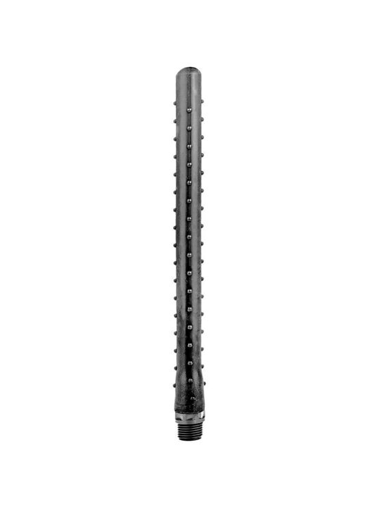 All Black - Doccia Anale Rigata in Silicone 27 CM