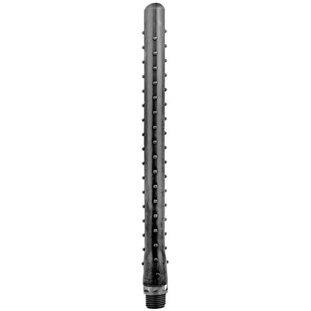 All Black - Doccia Anale Rigata in Silicone 27 CM