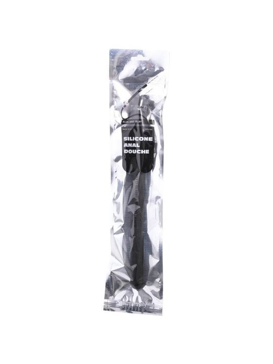 All Black - Doccia Anale con Perline in Silicone 27 CM