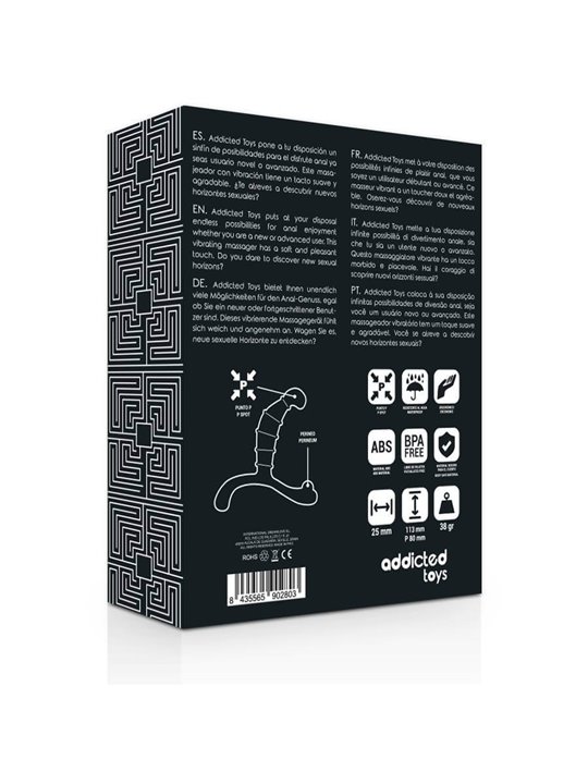 Addicted Toys - Massaggiatore Anale Nero 11,3 CM
