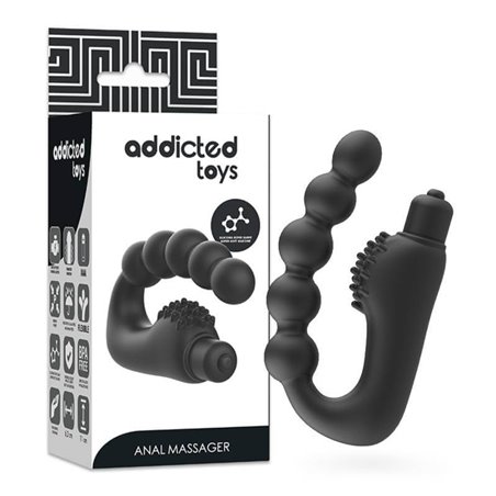 Addicted Toys - Massaggiatore Vibratore Anale Prostatico Nero