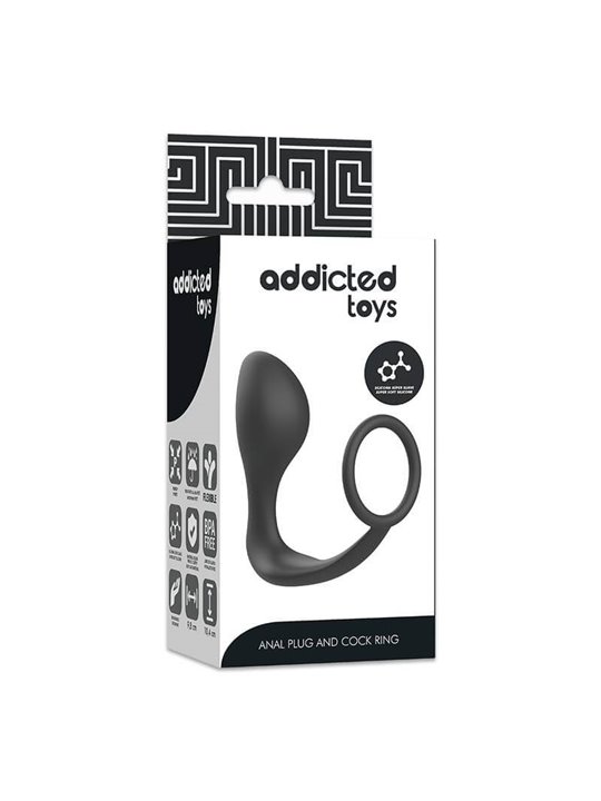 Addicted Toys - Anal Plug with Black Silicone Ring