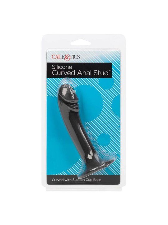 CalExotics Curved Anal Stud - Dildo Anale in Silicone con Ventosa - Nero