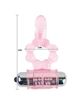 Baile - Anello Fallico in Silicone con Lingua Vibrante Rosa