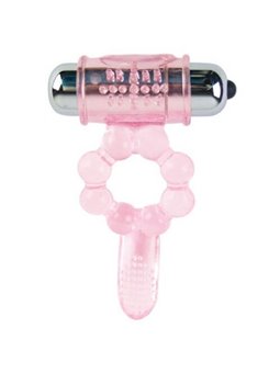 Baile - Silicone Ring 10 Tongue Rhythms with Pink Vibration