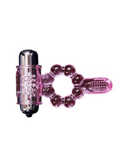 Baile - Silicone Ring 10 Tongue Rhythms with Pink Vibration