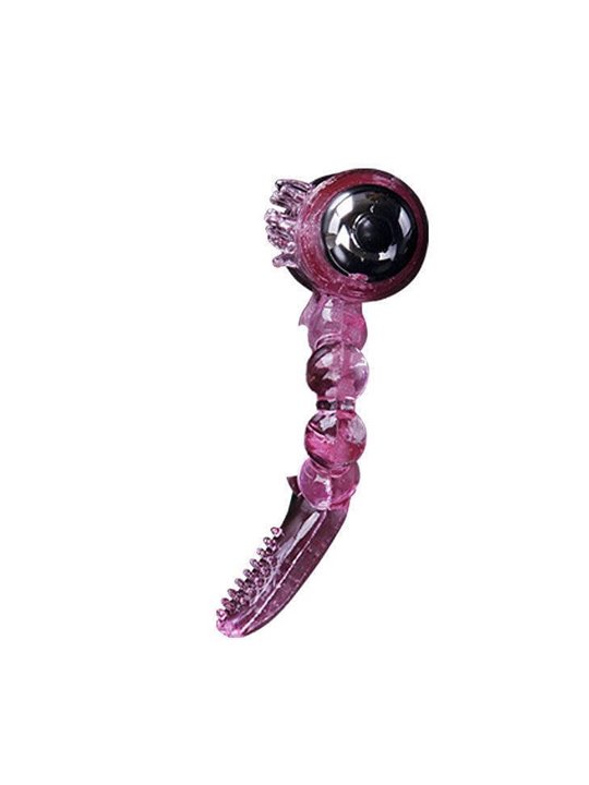 Baile - Silicone Ring 10 Tongue Rhythms with Pink Vibration