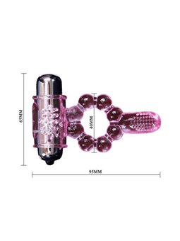 Baile - Anello Fallico in Silicone con Lingua Vibrante Rosa