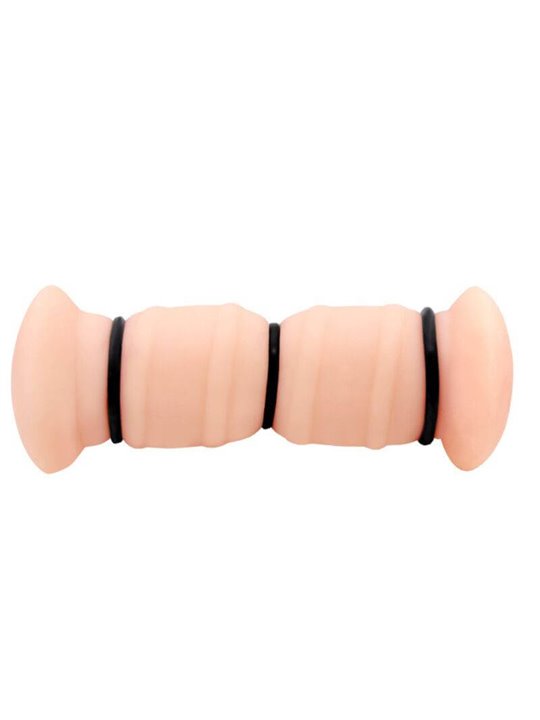 Crazy Bull - Emma Masturbatore Doppia Vagina Realistica con Anelli e Ovetto Vibrante