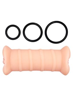 Crazy Bull - Emma Masturbatore Doppia Vagina Realistica con Anelli e Ovetto Vibrante
