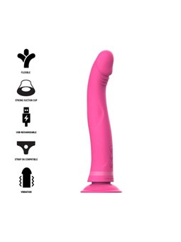 Intense - Michelangelo Pink Silicone Vibrator Dildo