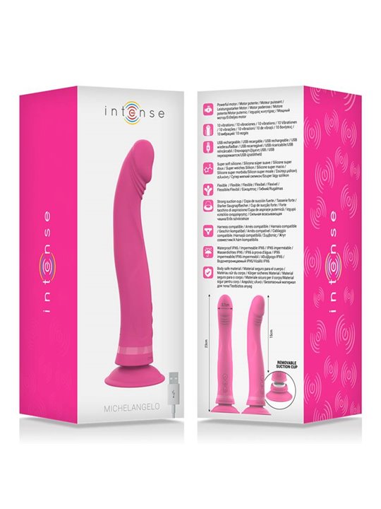 Intense - Michelangelo Pink Silicone Vibrator Dildo