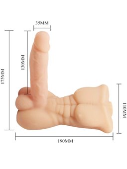 Baile Bigger Man - Masturbatore Vibrante Busto con Pene Realistico in Silicone