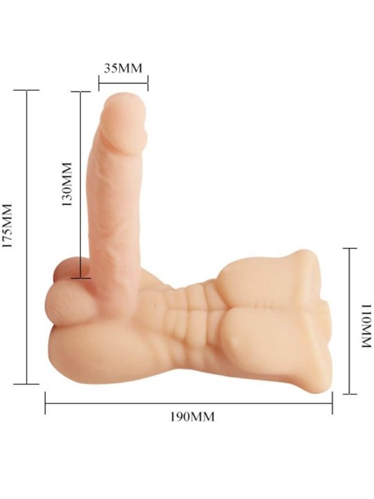 Baile Bigger Man - Masturbatore Vibrante Busto con Pene Realistico in Silicone