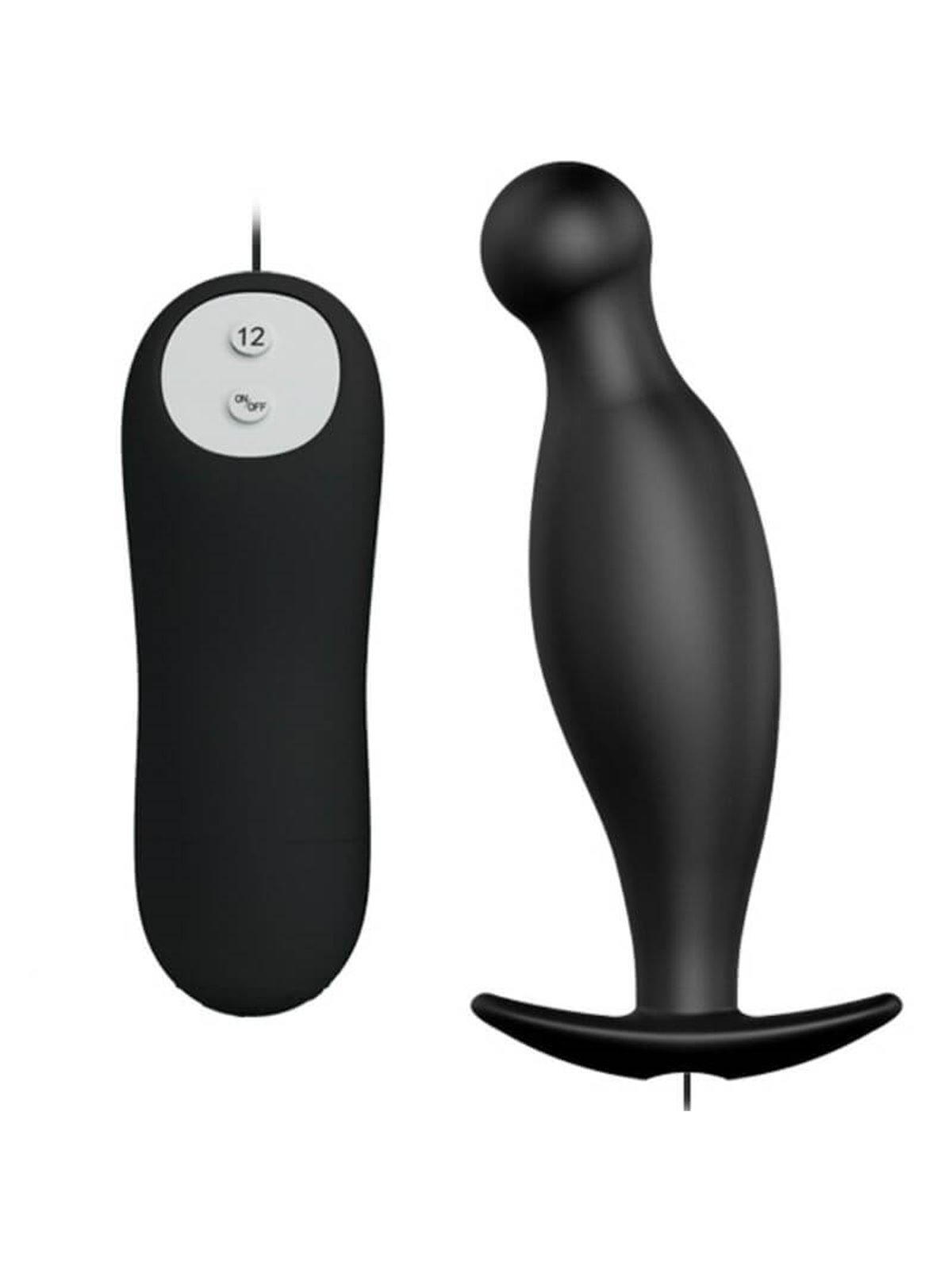 Pretty Love - Silicone Anal Plug 12 Vibration Modes Black